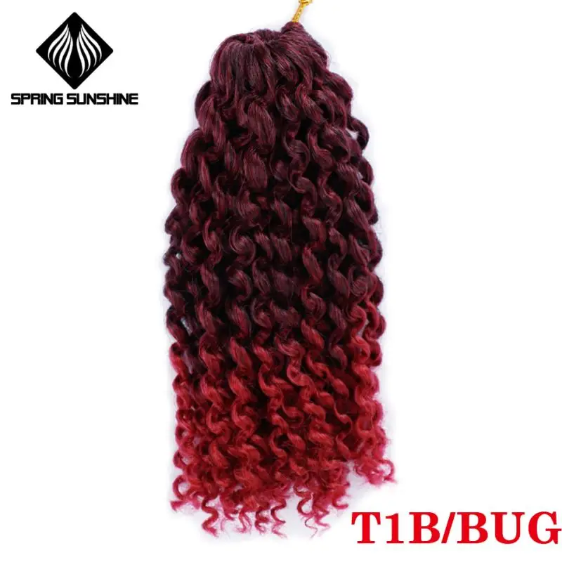 T1B/бордовый Весеннее солнце 8 дюймов 1 шт. 30 г марли косы Ombre волос Вьющееся кружево синтетические плетеные плетение волос для женщин - Цвет: T1B/бордовый