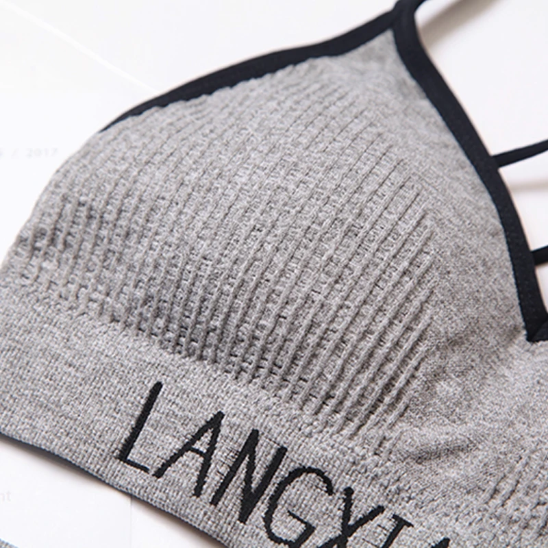 Хлопковый бюстгальтер, трусы, набор для женщин, бесшовное нижнее белье с мягкими чашечками, мягкий пуш-ап Активный бюстгальтер размера плюс XL, Спортивное нижнее белье# D