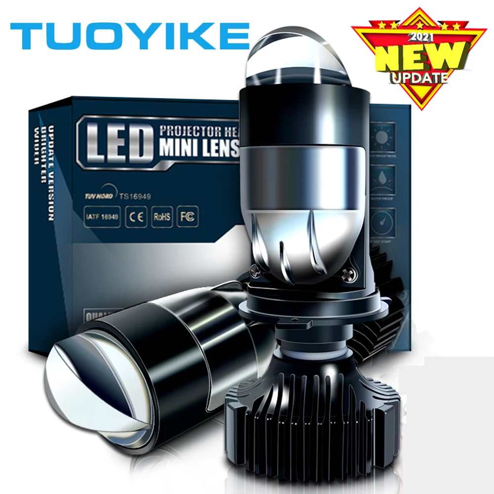 

Светодиодные мини-фары H4 A82 для ближнего и дальнего света, фары для автомобиля, прозрачные двухлучевые лампы с узором, 12 В, 5700K, без астигматической проблемы, 72 Вт, лм