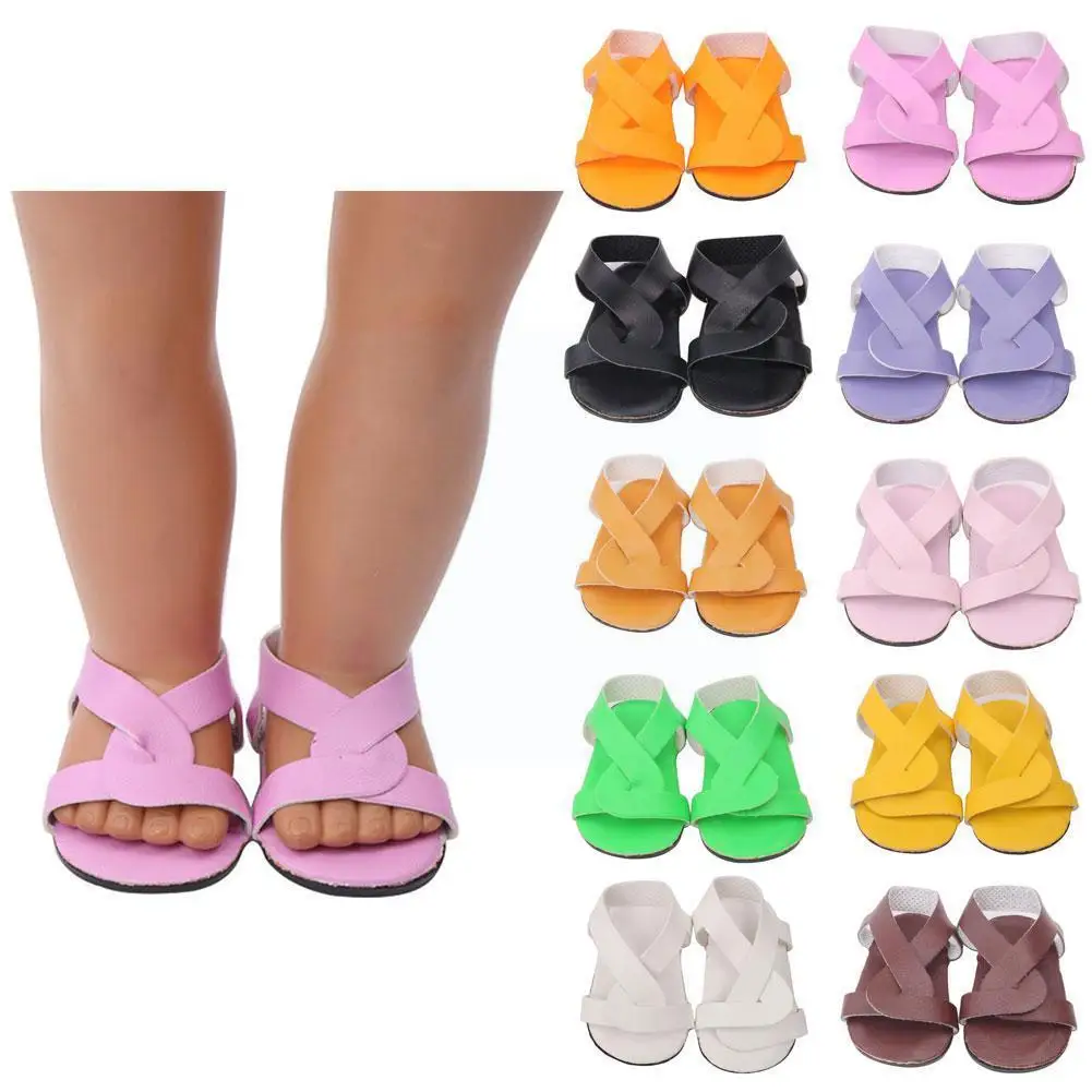 

Американские Аксессуары для детской обуви, модные летние мини-сандалии, тапочки для 18 дюймов, Женские Игрушки для девочек, C1q0