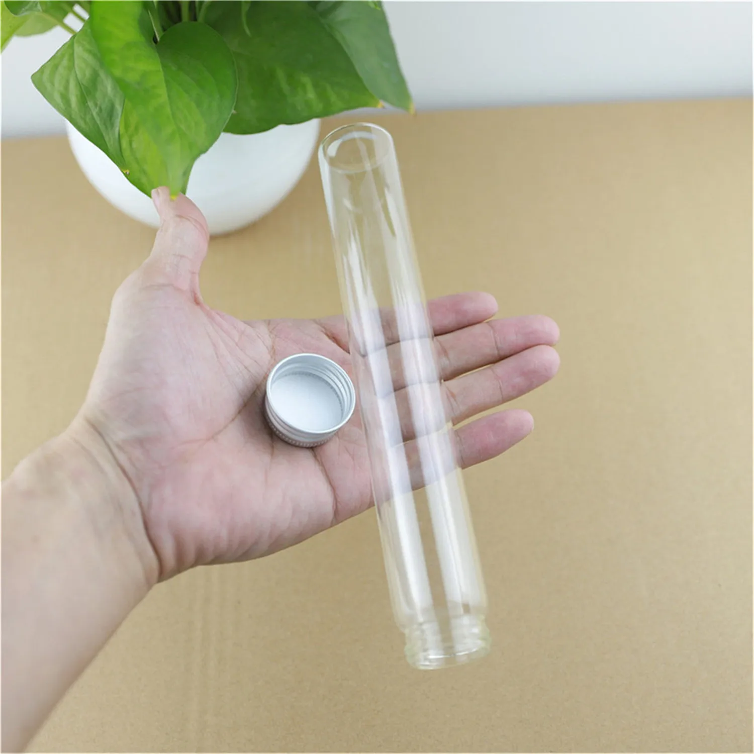

12pcs/lot 30*200mm 110ml Glass Jars Aluminum Caps Glass Bottles Vials Transparent Containers Cute Test tube Bottles
