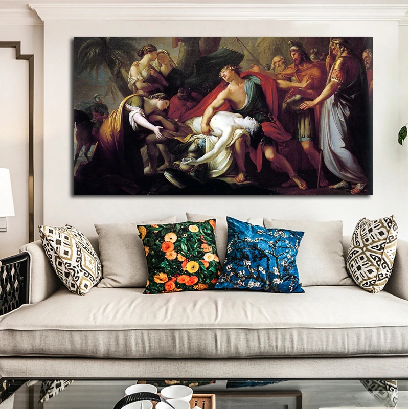 Картина на холсте неоклассицизм постер с принтом Ахиллес ламанская смерть