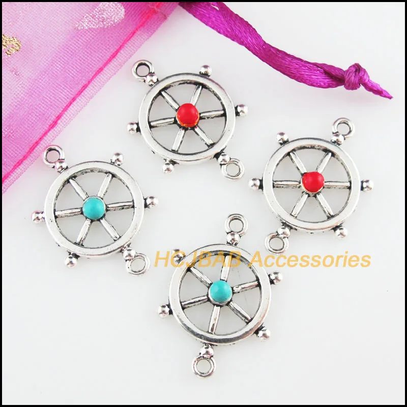 Модные подвески для шлема с красным и синим камнем 15 шт. 18 Х27 мм | Украшения