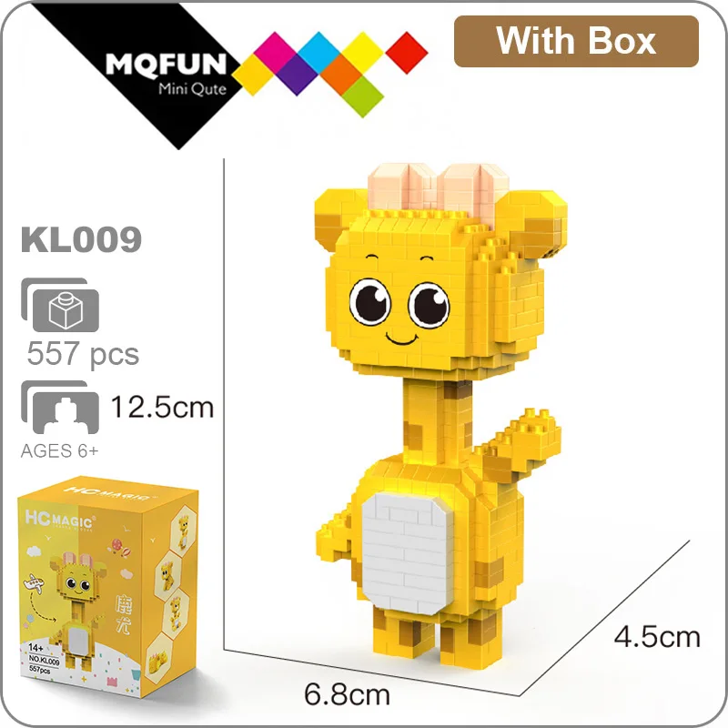 

HC Cartoon Cute kawaii Animal Giraffe Diamond Building Blocks Lovely Animal Mini Micro Bricks educational toy Kid Birthday Gift