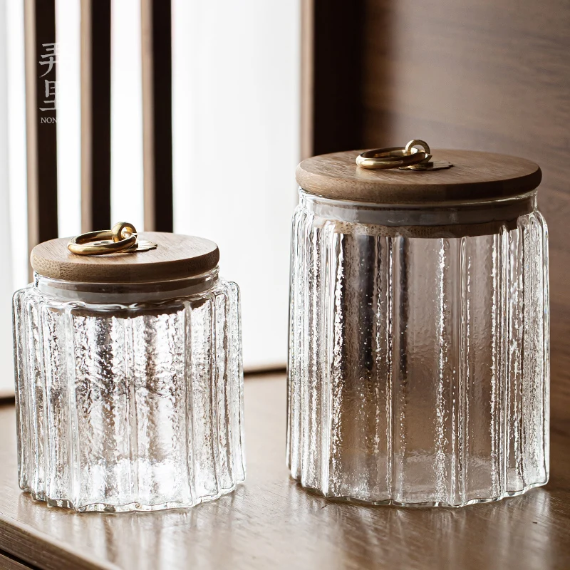 

Vintage Tea Storage Jar Glass Storag Gift Weed Smell Proof Tea Sugar Coffee Canister Storage Thee Blikjes Tea Organizer BK50CY