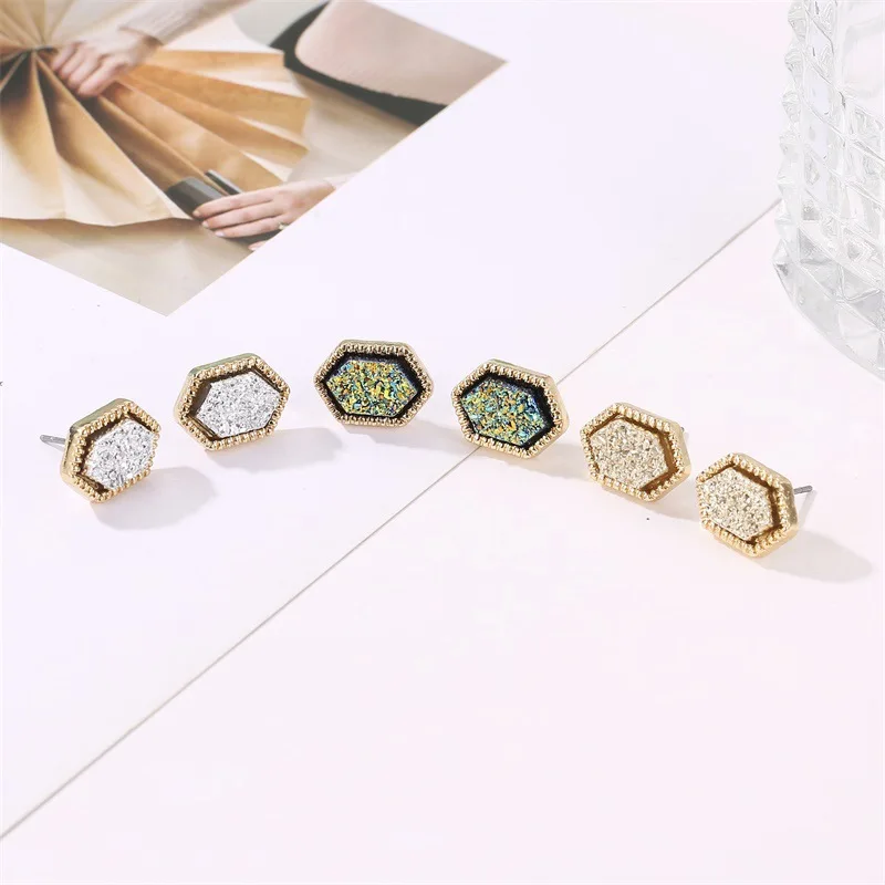 Хит продаж серьги клипсы цветные матовые Звездные модные геометрические