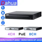 Видеорегистратор Dahua NVR, 4 канала, 4POE, 8 Мп, 4K, рекордер с полосой пропускания 80 Мбитс, H.265, H.264, IP-камера видеонаблюдения, система безопасности