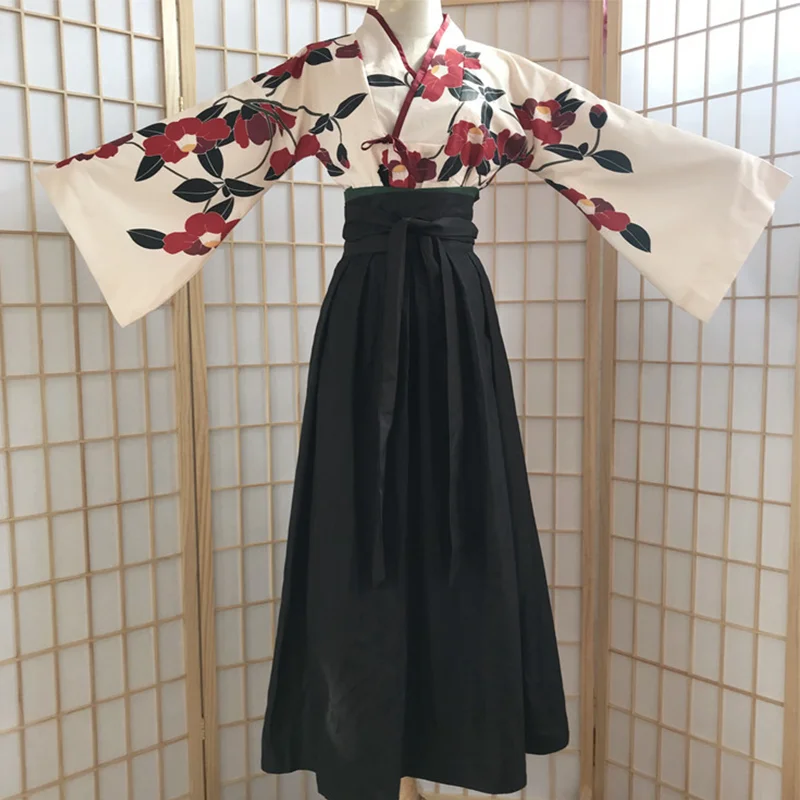 Кимоно Sakura Girl в японском стиле винтажное платье с цветочным принтом Женский