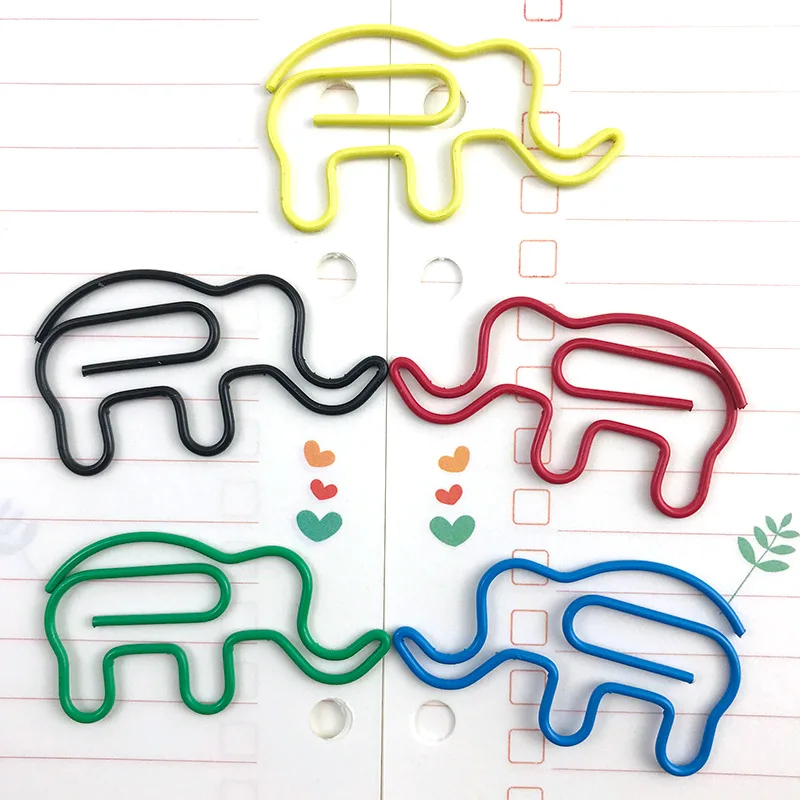 Милые металлические зажимы 100 шт. сердце музыка слон бумага с кроликом Фламинго