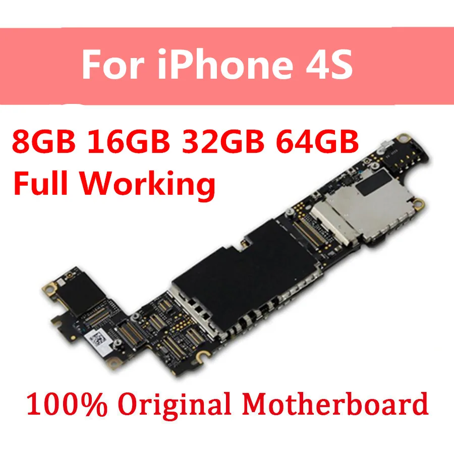 Бесплатный icloud для iPhone 4S материнская плата 100% разблокированный Logic Baord iphone 4s