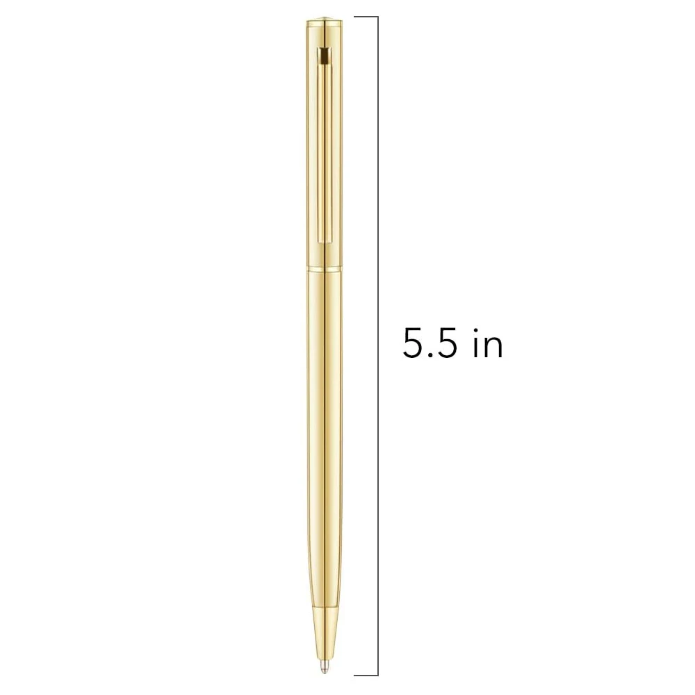 6 упаковок Золотая тонкая шариковая ручка средняя точка (1 мм) хороший подарок для