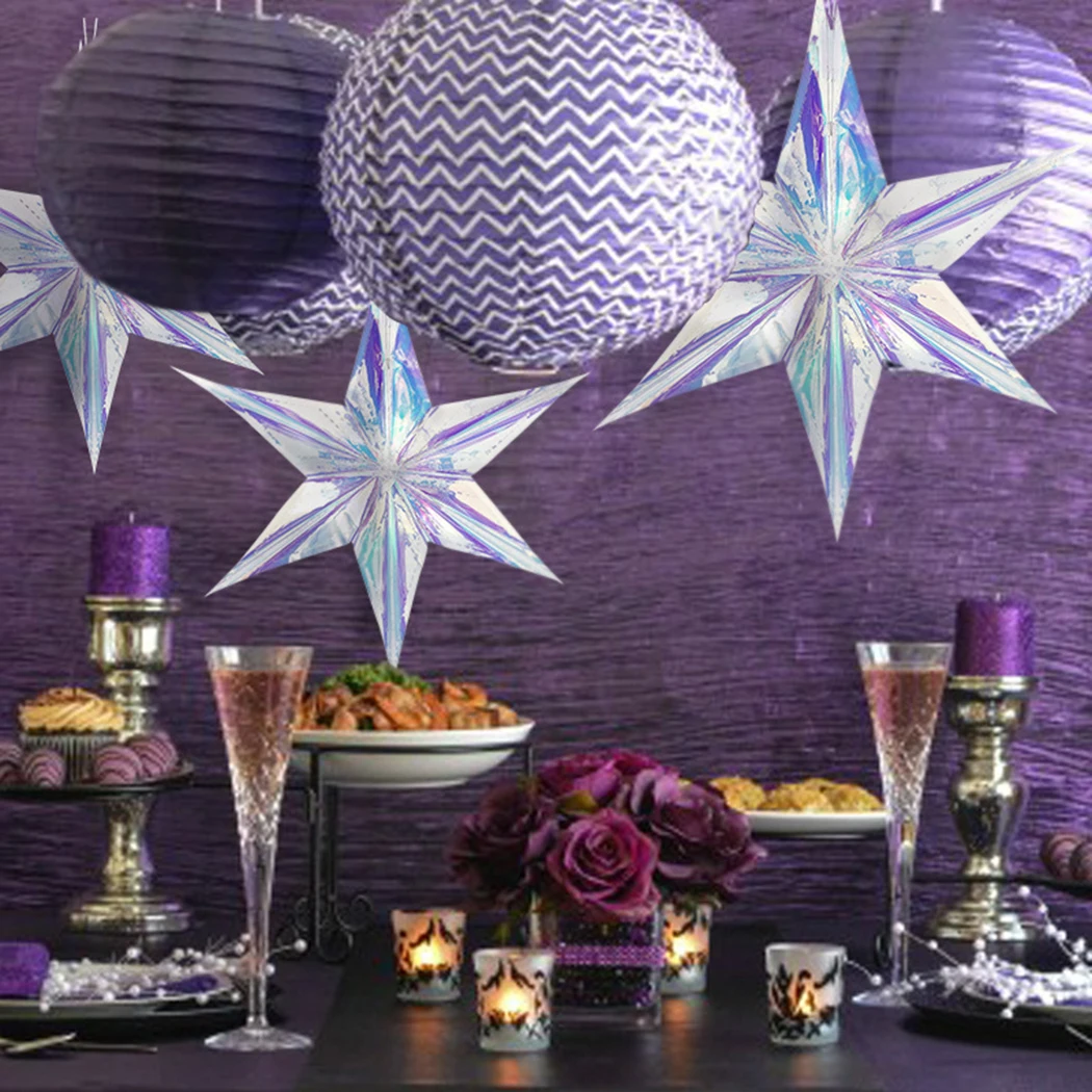 

Iridescent Holographic Hanging Home Wall Ceiling Foil Decor Party Wedding New Year Valentine's Day Kindergarten Window Decor