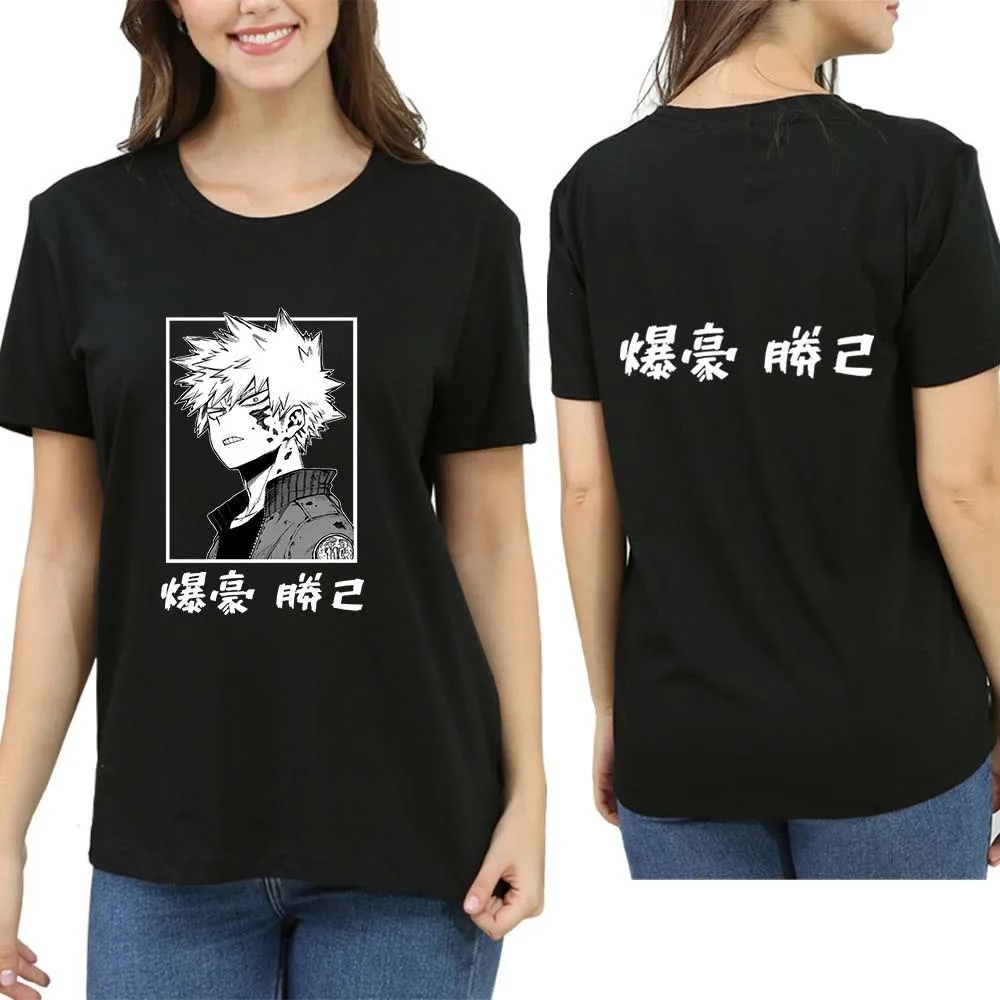 

Bakugou Katsuki Tee Cosplay My Hero Academia Oversized Womens Men Anime 2021 Summer Top Blouses short-sleeves T-shirt hot sales
