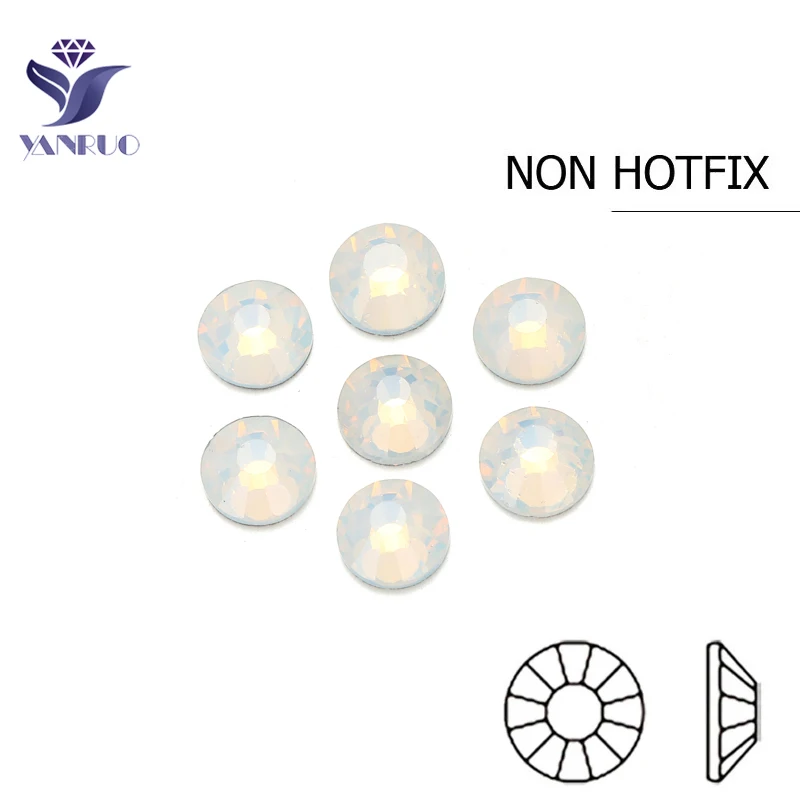 

YANRUO Crystal White Opal 2000NOHF Strass All Sizes Nail Art Rhinestones DIY Accessories For Nails / Shoes / Bag DIY Decorations