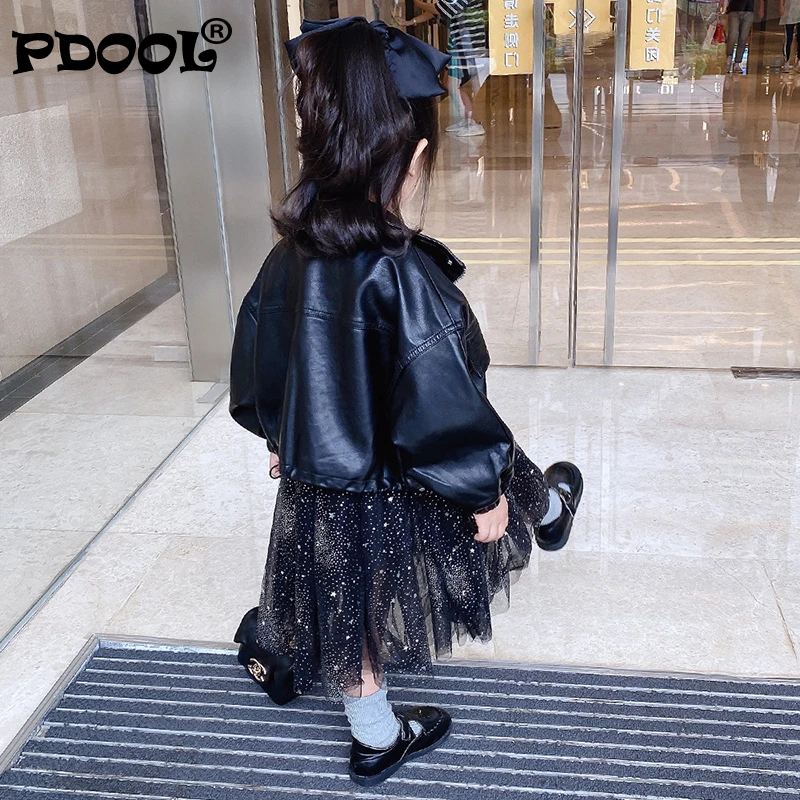 

2021 Spring New Fashion Arrival Girls Long Sleeve PU Jackets Kids Coats For Girls Kids Clothing Winter Clothes For Girls