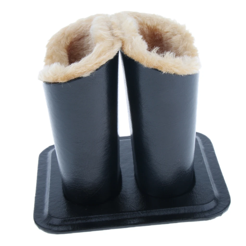 Подставка для очков с плюшевой подкладкой черная двойная головка из