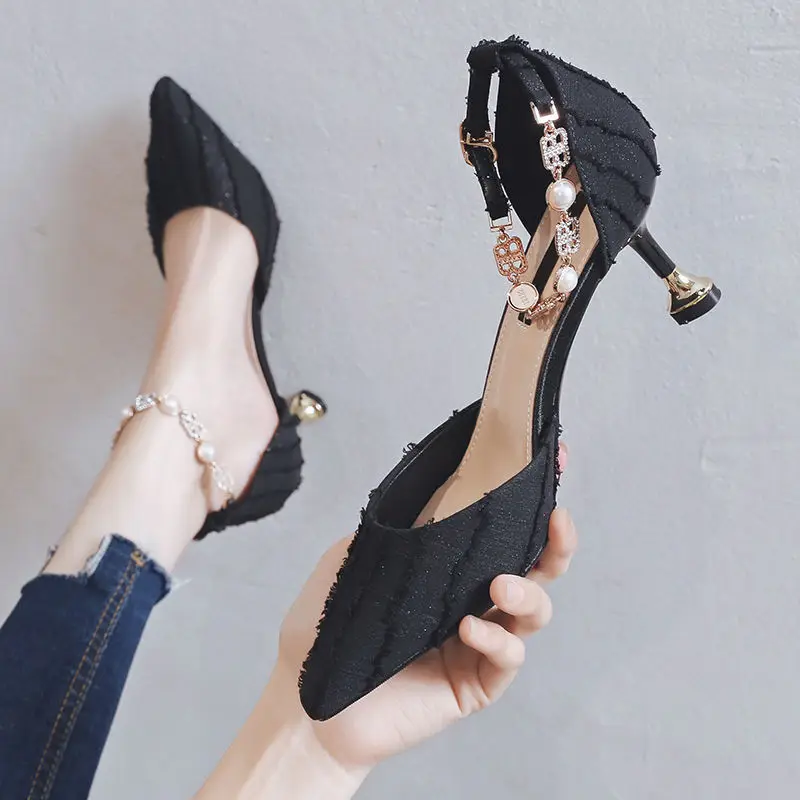 

Ladies High Heels Ladies Fashion High Quality Beige Buckle Office High Heels Classic Black Stiletto High Heels Ladies Shoes 2021