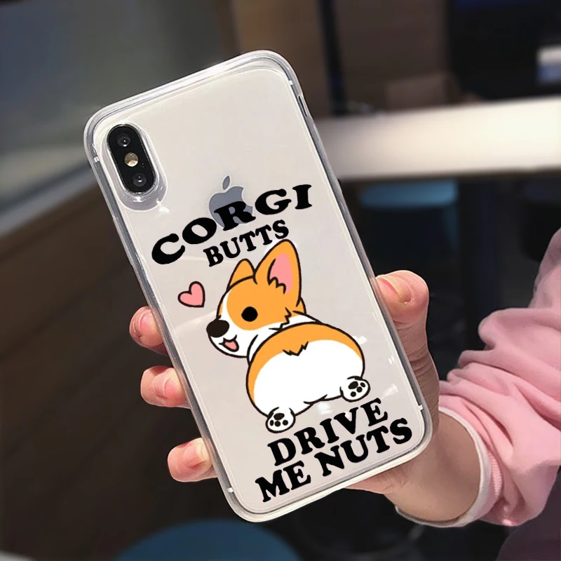 Телефонные чехлы Corgi для iPhone 12 11 Pro Max X XR XS 8 7 6 6S Plus мини чехол мягкие силиконовые на