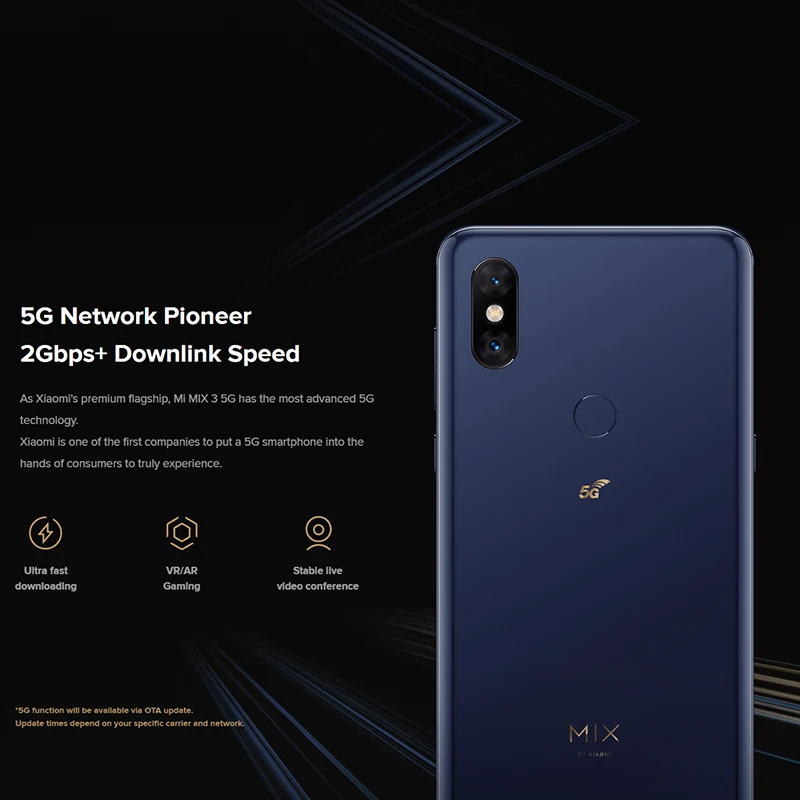 В наличии глобальная версия Xiaomi mi x 3 5G смартфон 6 ГБ 128 Snapdragon 855 24 МП Двойная