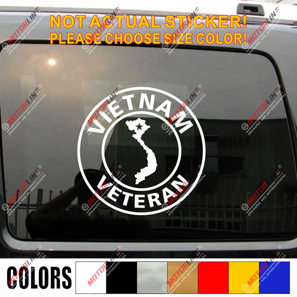 Vietnam Veteran Vet Decal Sticker Map Outline Star Car Vinyl Vietnamese no bkgrd | Автомобили и мотоциклы