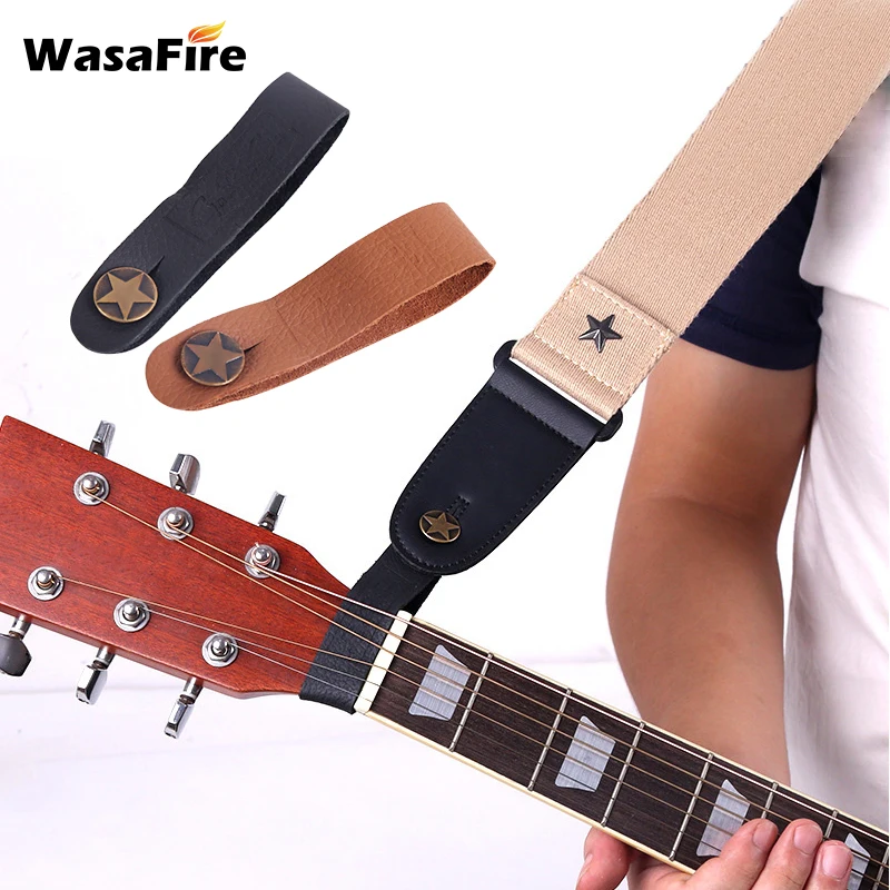 

Guitar Neck Strap Guitar Strap Leather Head Belt Holder Button Safe Lock Ukulele Bass Folk Acoustic Electric Guitar Accessories