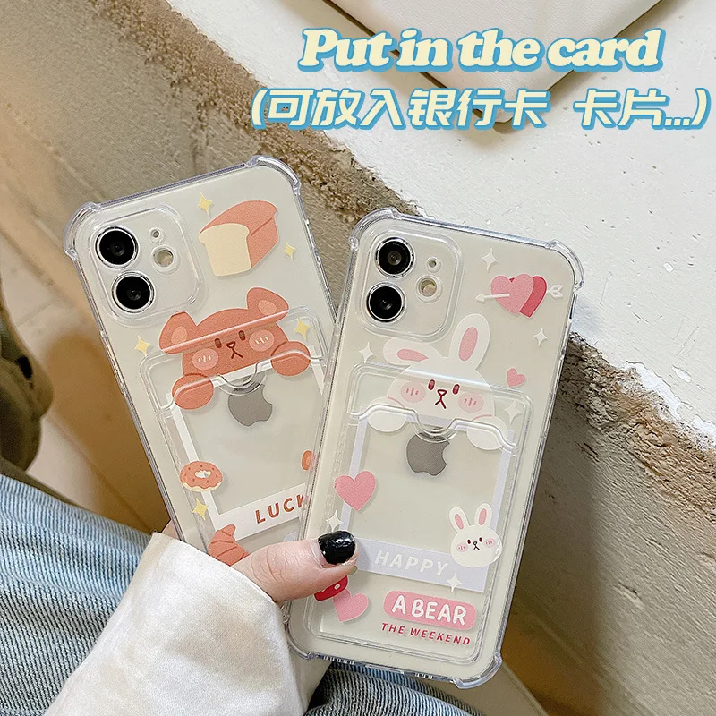 

Suitable for Apple 13 cartoon card bag mobile phone case iphone12pro mobile phone case 78plus 11