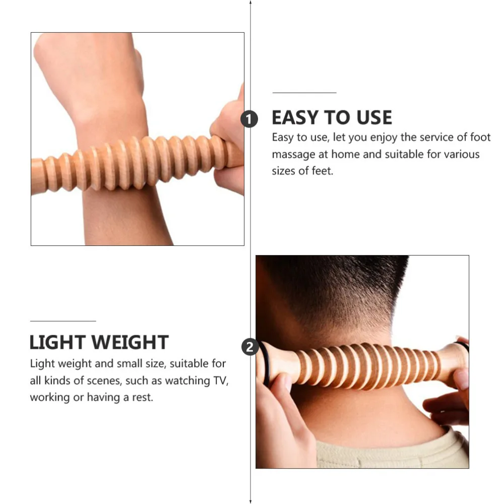 

2Pcs Wooden Foot Massager Portable Foot Rolling Massager Foot Roller