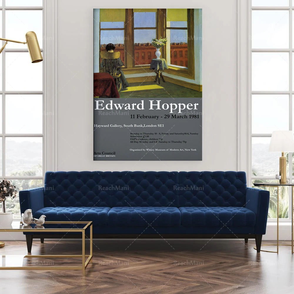 

Edward Hopper Print,Hopper Exhibition Poster,Hopper Art Print,American Modernist Art,"Room in Brooklyn 1932"
