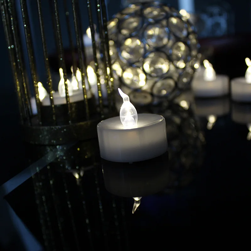 6 шт./компл. желтый светодиодный беспламенный чайный светильник с питанием от