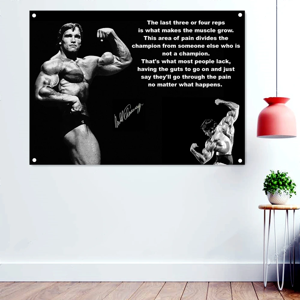 

Bodybuilder's Demonstrating Pose Wallpaper Banners Flags Wall Hanging Gym Decoration Sport Exercise Motivational Poster Tapestry