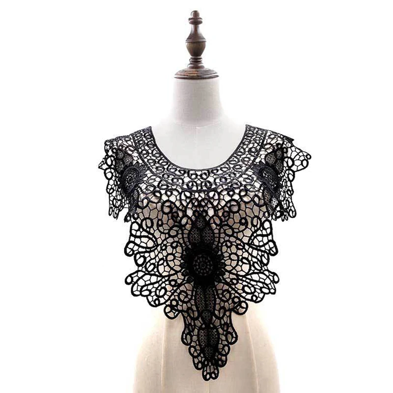 

Fashion Applique Water-Soluble Collar Flower Hollow Out Fake Embroidery Collar Embroidered Brooch Lace Collar and Women Neckline