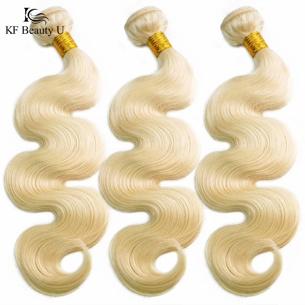 

613 Body Wave Human Hair Bundles Honey Blonde Hair Weaves Brazilian Virgin Hair Can Be Dyed 3/4 PCS