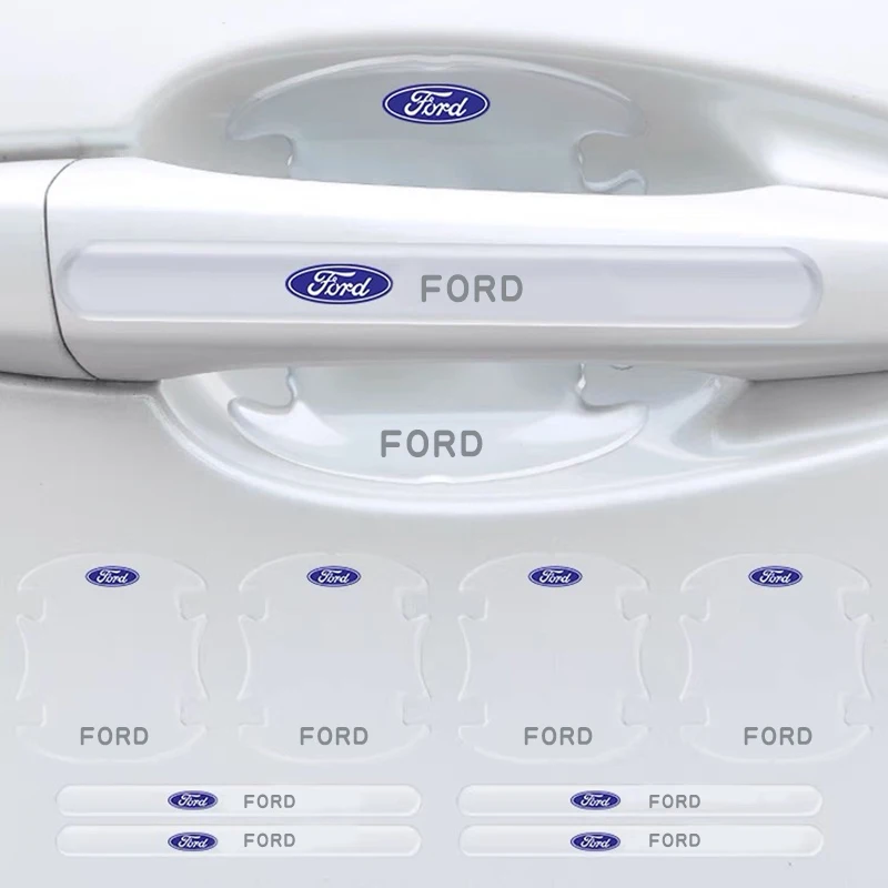 

8Pcs/Set Car Door Handle Bowl Transparent Stickers Protection Film Cover For Ford Mustang Shelby GT Cobra GT500 GT350 Accessorie