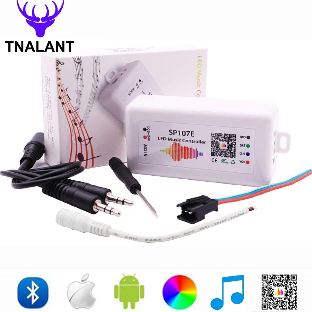 SP107e Bluetooth музыкальный светодиодный контроллер полноцветные пиксельные IC