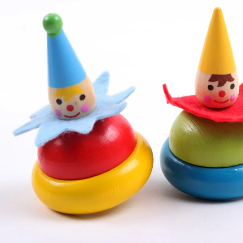 

Wooden clown top children's educational toys stand toys