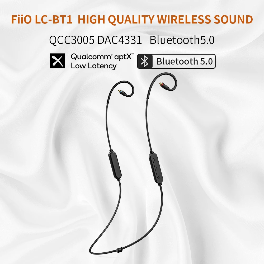 

FiiO LC-BT1 Wireless Bluetooth aptX AAC Sport with Mic Standard MMCX/0.78mm cable for Shure/Westone/JVC/FiiO,10 Hours life