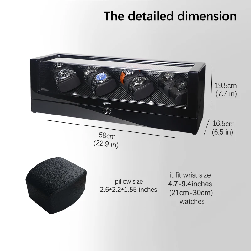Футляр для намотки часов автоматический шейкер хранения с 4 деревянными