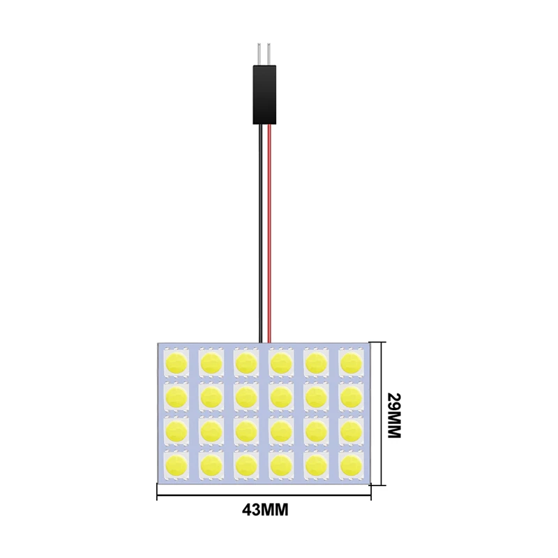 100pcs Best Price White 24 LED 5050 SMD Car Auto Interior Reading Door Lights Panel Lamp Bulb T10 BA9S Dome Festoon 3 Adapters - купить по