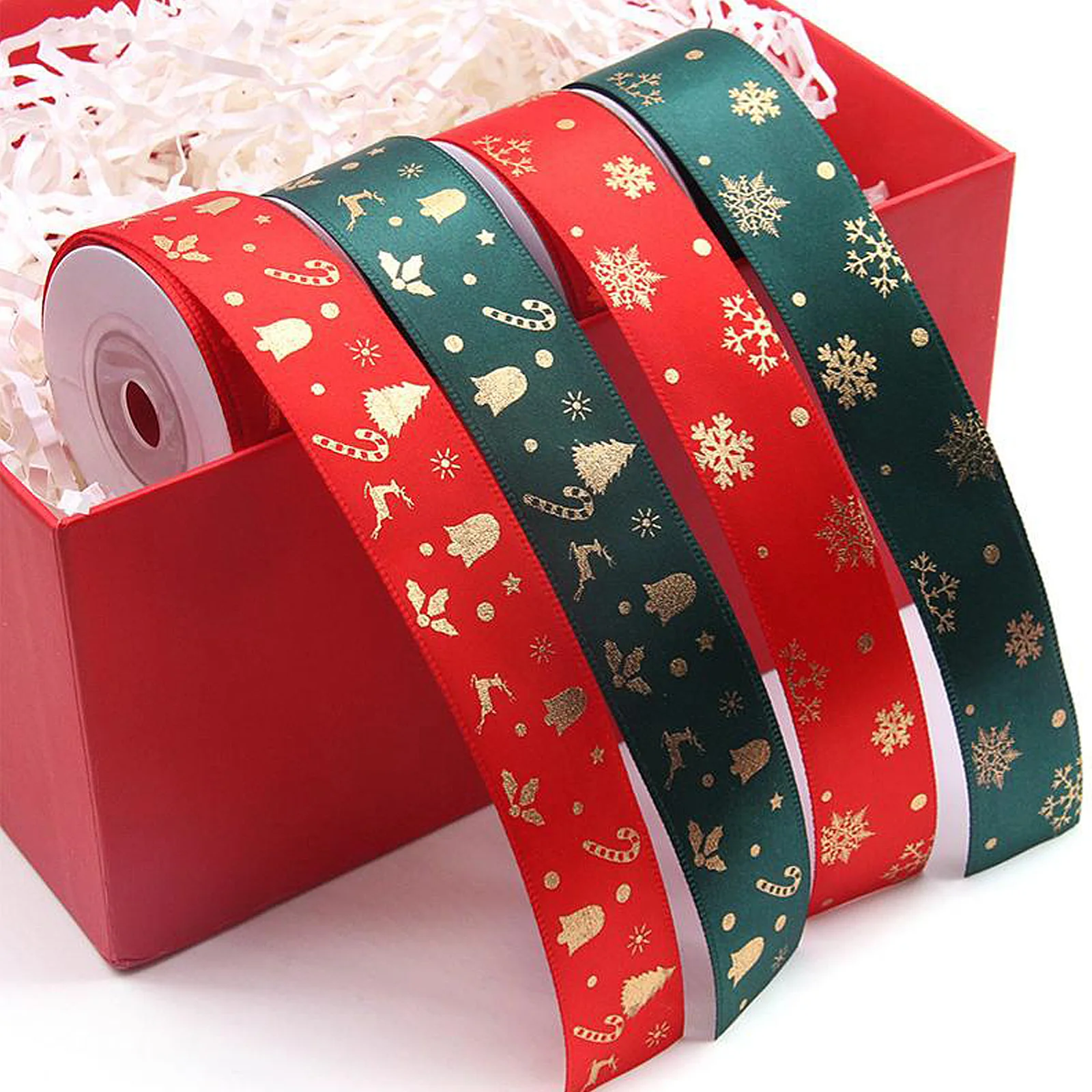 

Holiday Party Atmosphere Prop Jewelry Exquisite DIY Gift Packaging Christmas Bronzing Ribbon Decoration High-End Lace Home Hotel