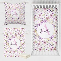 lvyziho baby girl crib bedding set watercolor floral crib sheet blanket custom pillow