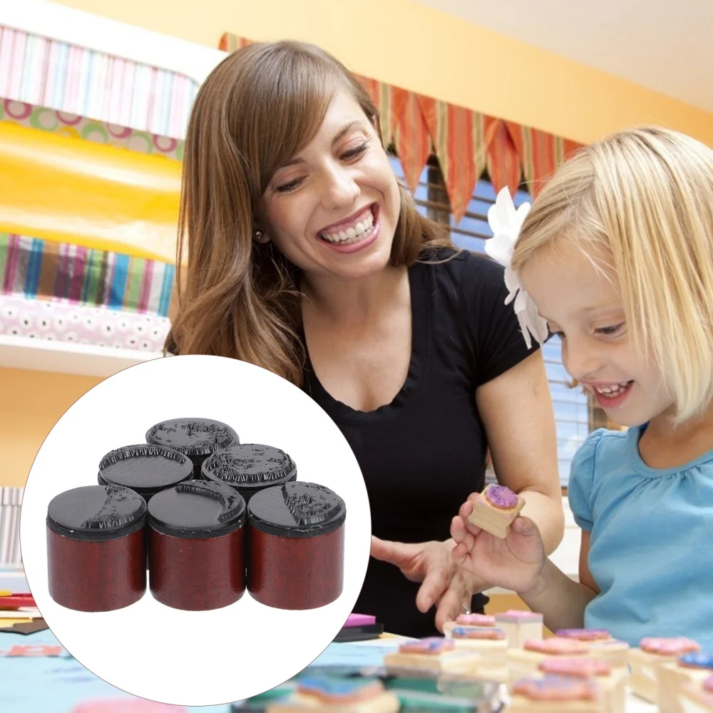 

6pcs DIY Decorative Eclipse Stamper Wooden Seals DIY Scrapbook Seal Stamps