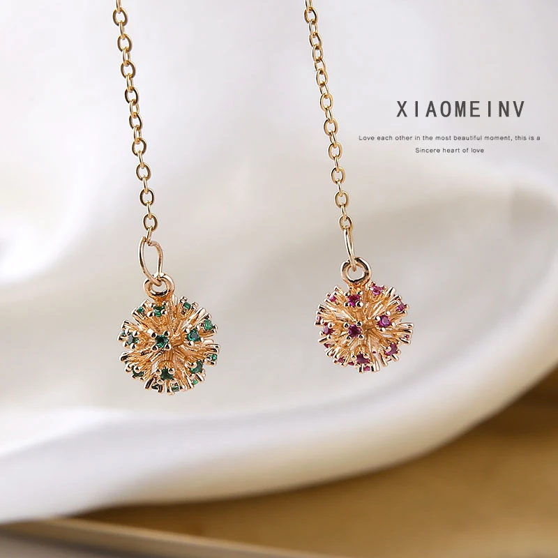 10 шт Новая мода кулон 18k Настоящее золото Циркон снежинка шар Diy ювелирные изделия