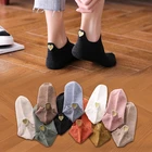 Корейская версия японских невидимых Хлопковых Носков, милые женские носки в форме сердца в студенческом стиле, мягкие весенне-осенние носки