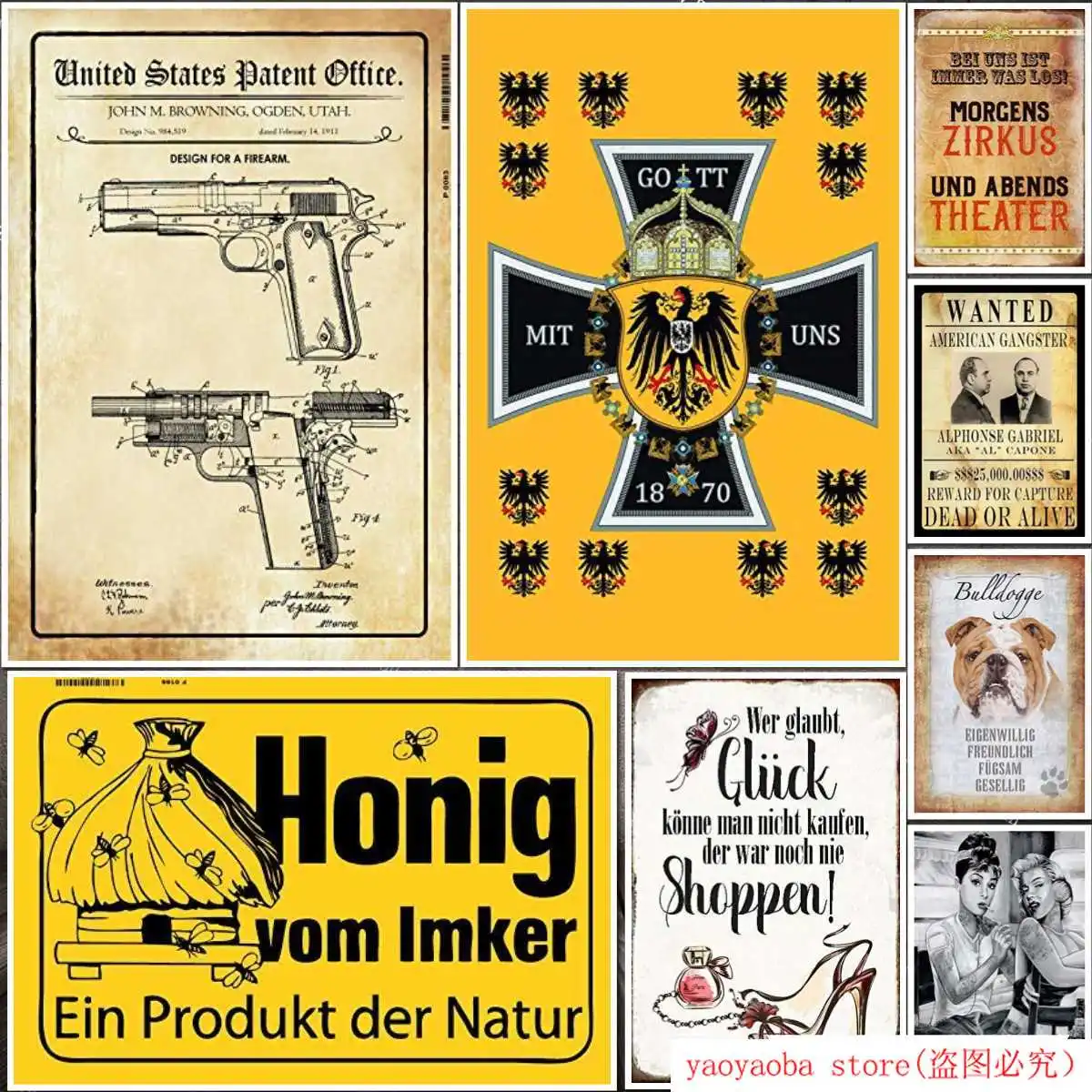 Металлическая жестяная вывеска требуется Alphonse Gabriel Al Capone винтажный вид на заказ