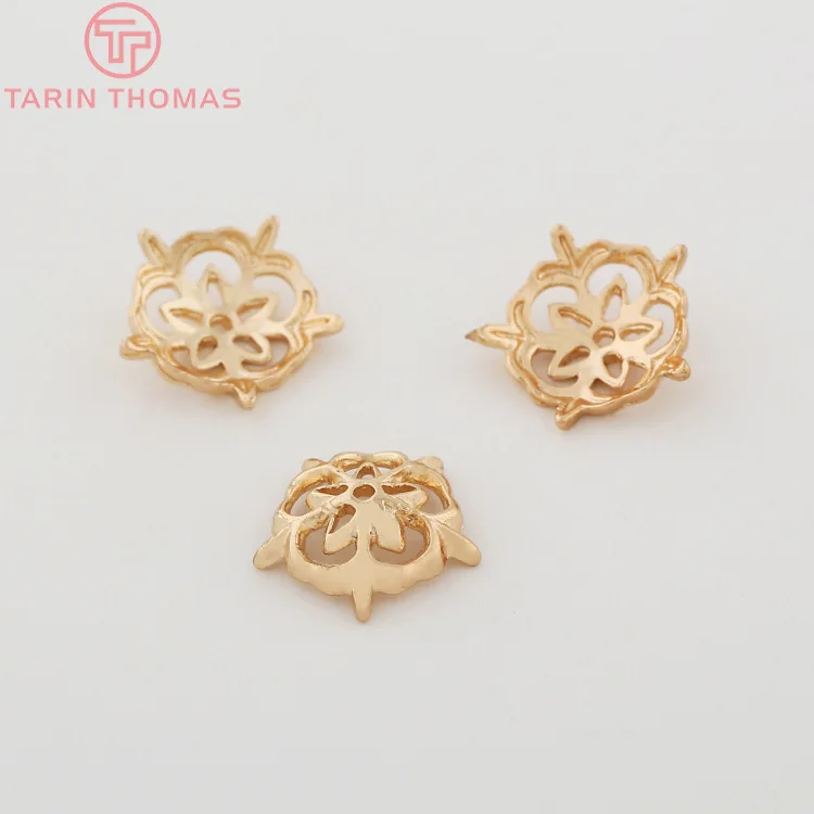 Латунные снежинки с покрытием 24 каратным золотом 10 мм шт.|diy jewelry accessories|jewelry