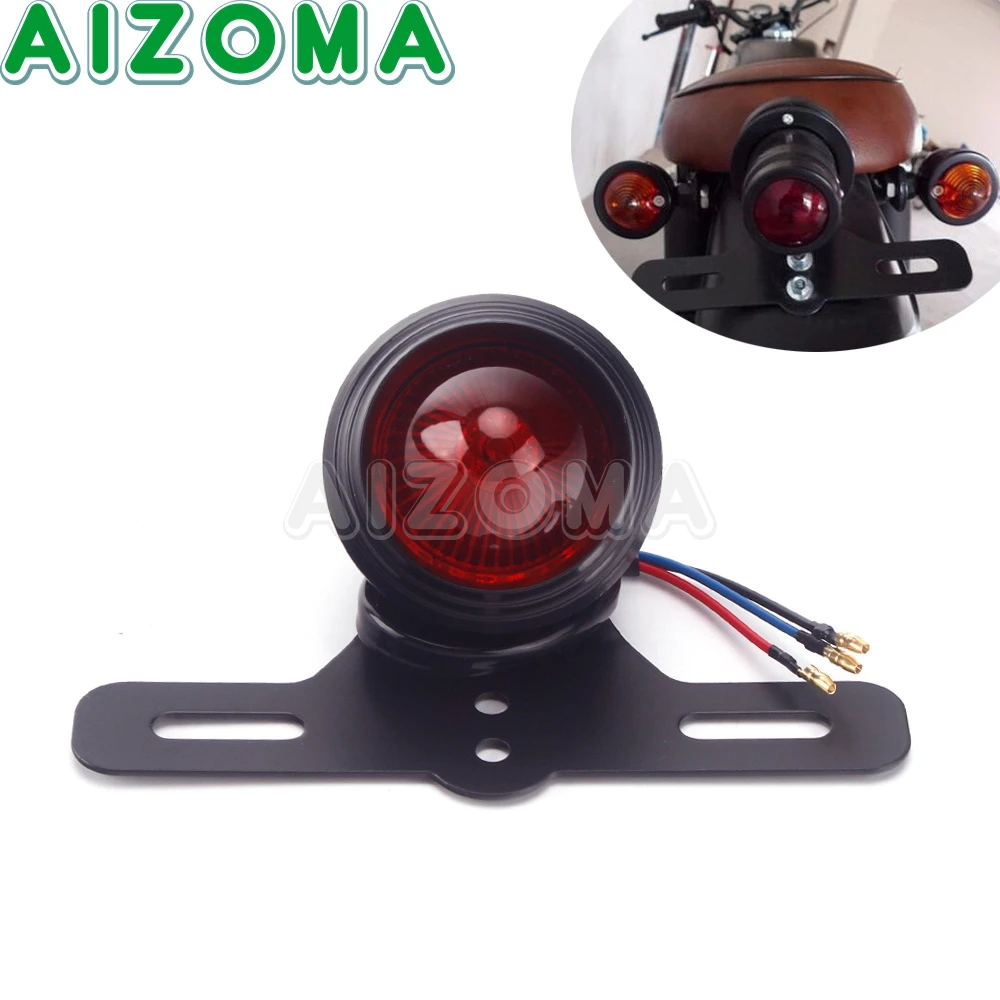 Ретро Красные линзы светодиодный мотоциклетные задние фонари стоп-сигнал