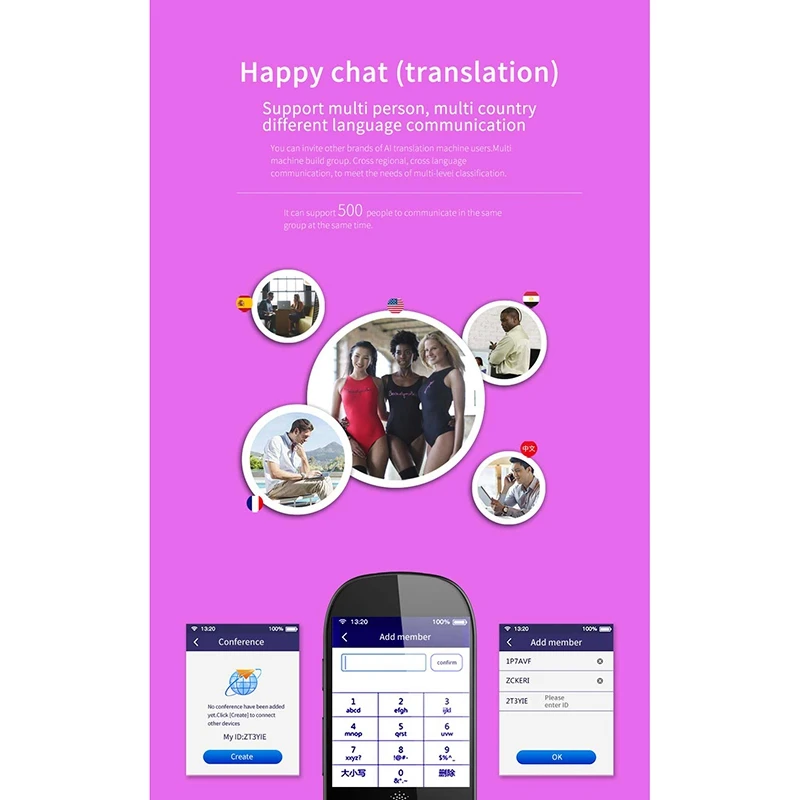 

Instant Photo Voice Translation AI Smart Voice 77 Languages Real-Time WIFI 2.4 inch TFT Travel Business Smart Translator