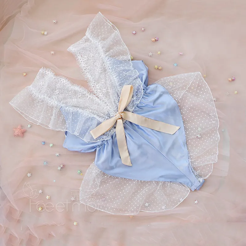 Пижамы Babydolls ночное белье атласное женское сексуальное кружевное с v образным
