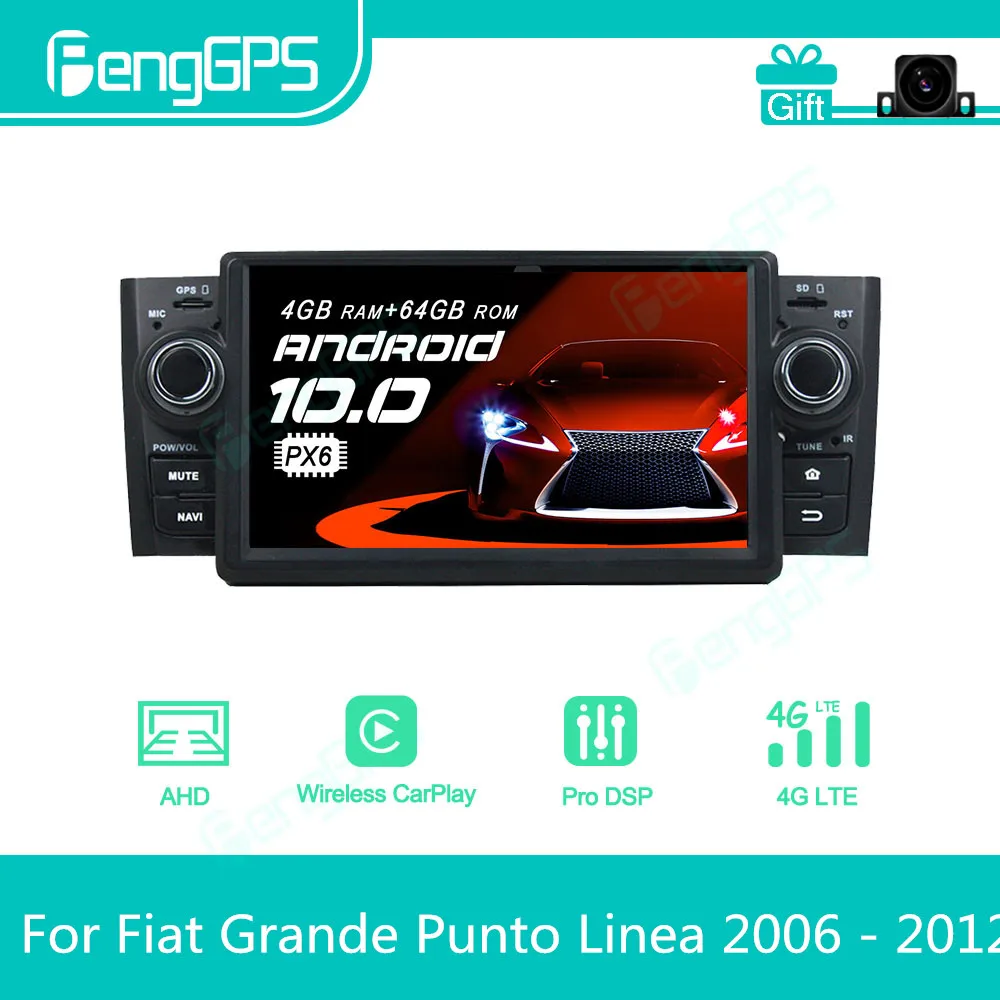 

For Fiat Grande Punto Linea 2006 - 2012 ​Android Car Radio Stereo Multimedia Player 2Din Autoradio GPS Navigation PX6 Unit