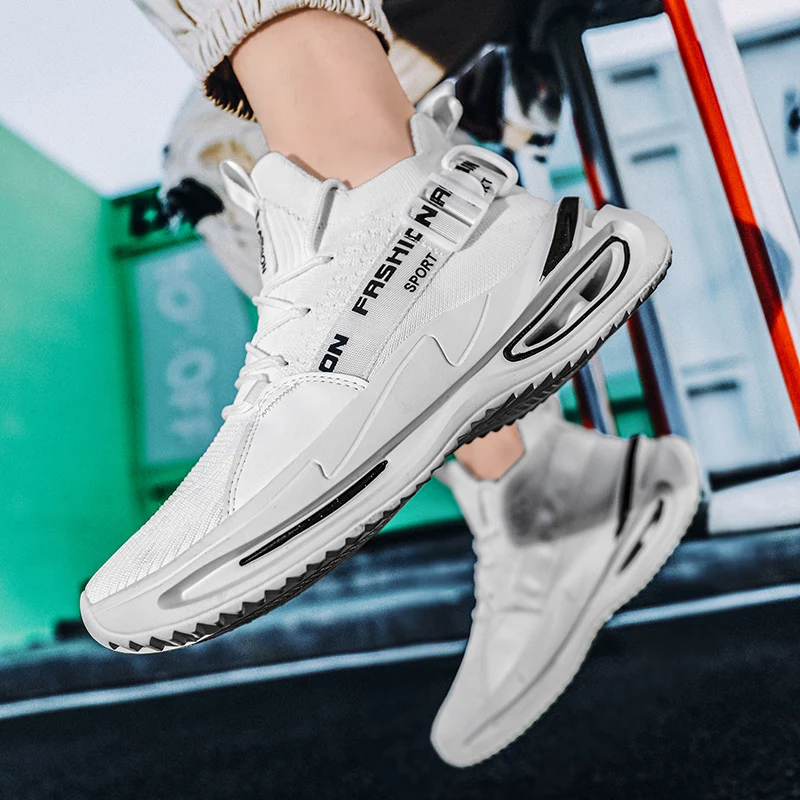 

Breathable Men's Sneakers White Black Running Men Shoes Lightweight Man Sports Athletic Soft Outdoor Jogging Trainers Zapatillas